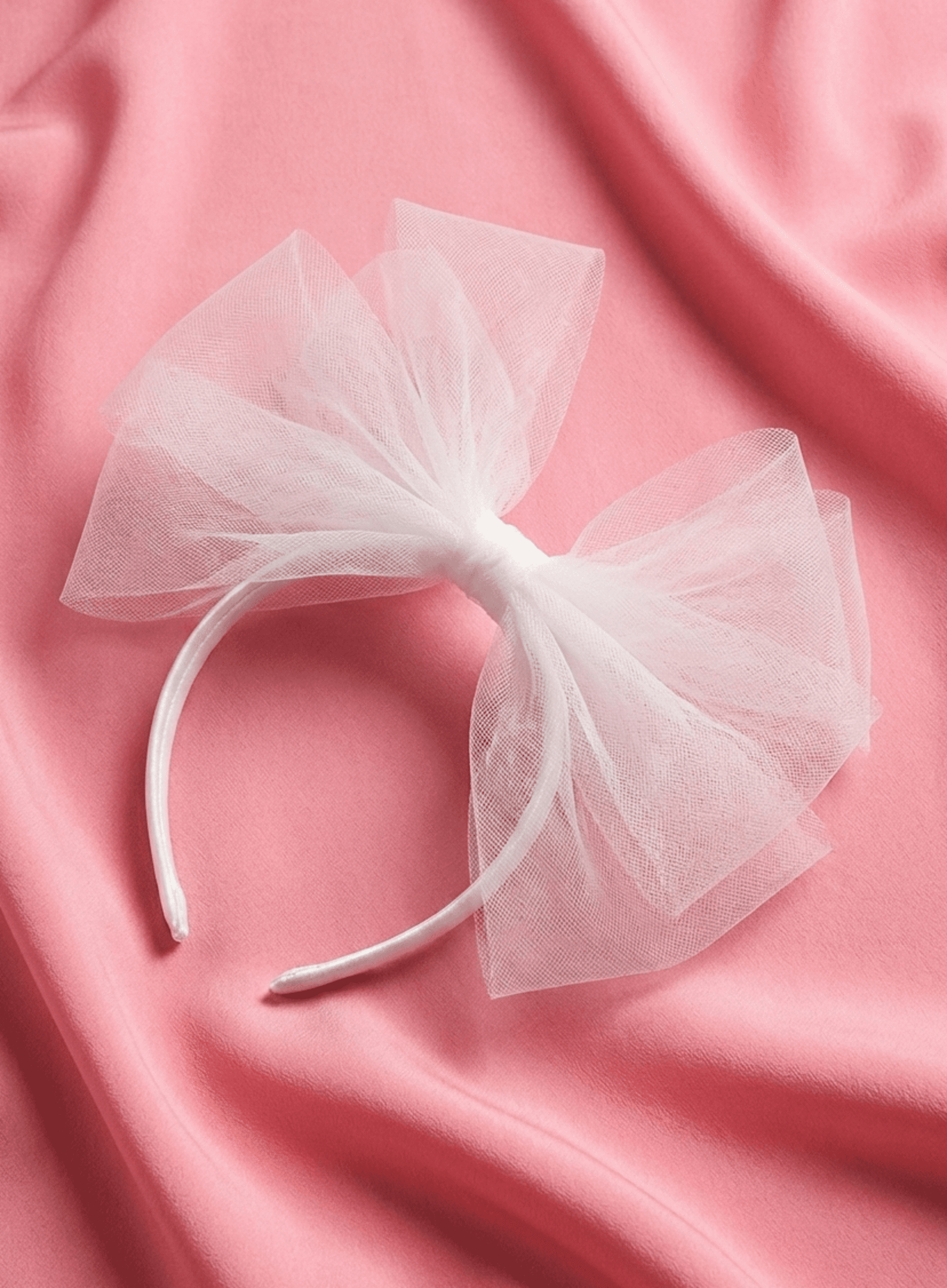 Tocado Diadema Emilia de Lazo Grande Hecho a Mano - 2