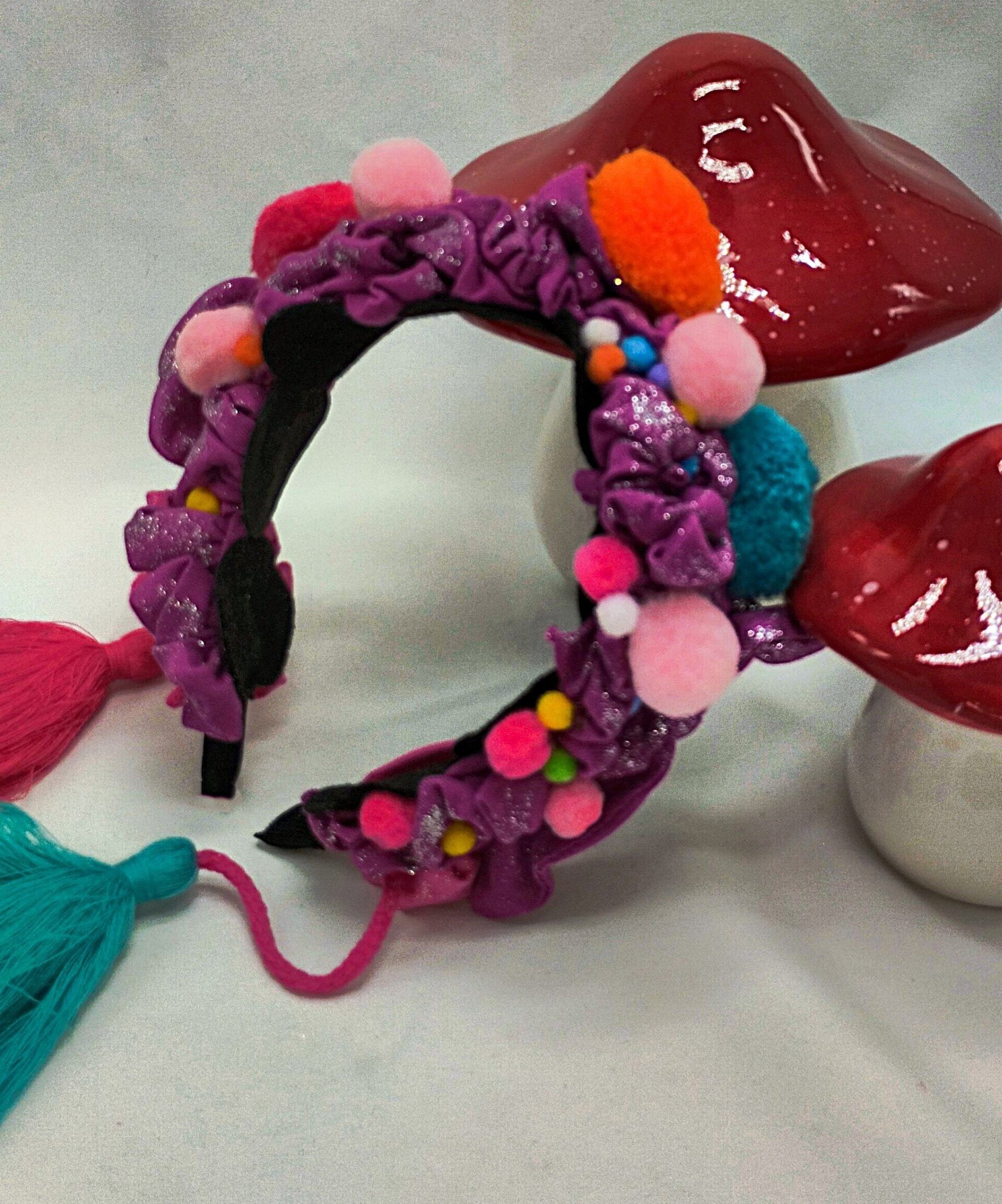 Diadema Tocado Zhu Hecha a Mano - 5