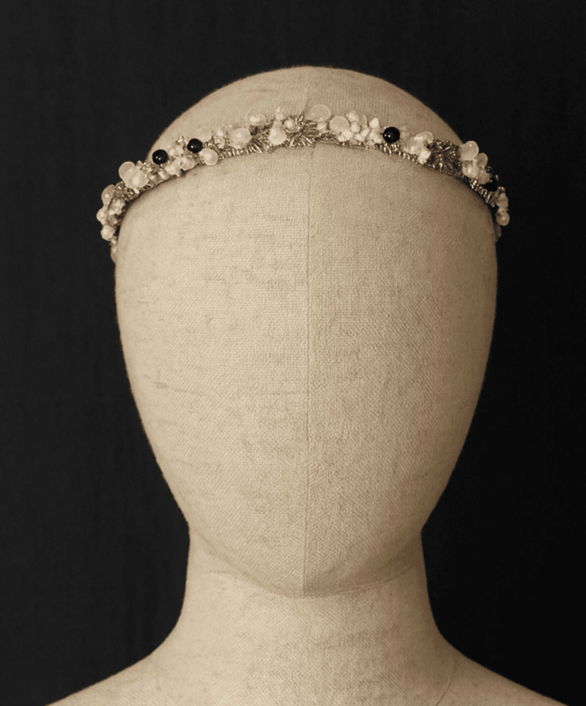 Diadema Tocado Marie Engarzada a Mano Metal - 12