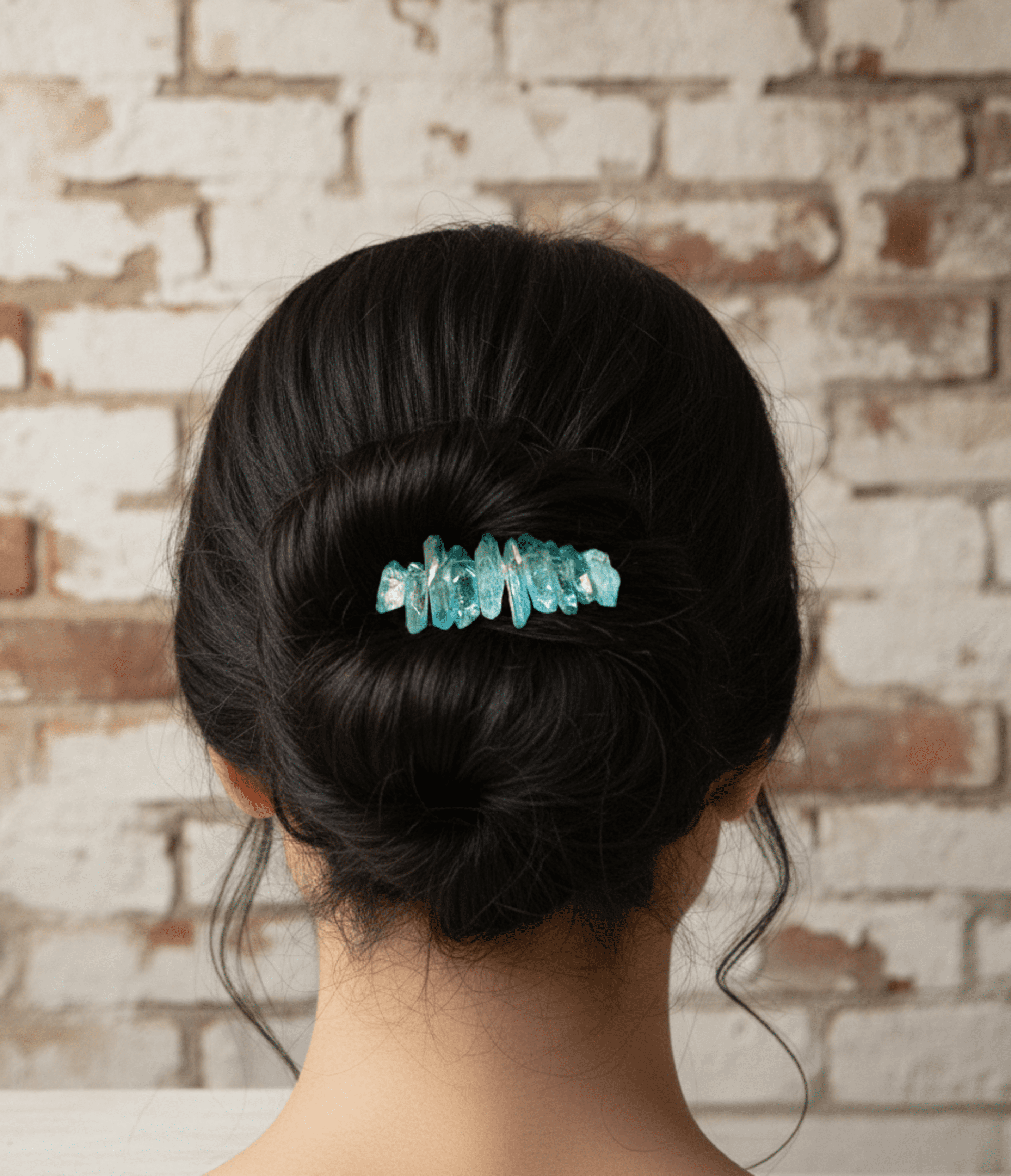 Peineta Dorelia Piedras de Cuarzo Engarzada Hecha a Mano - 3