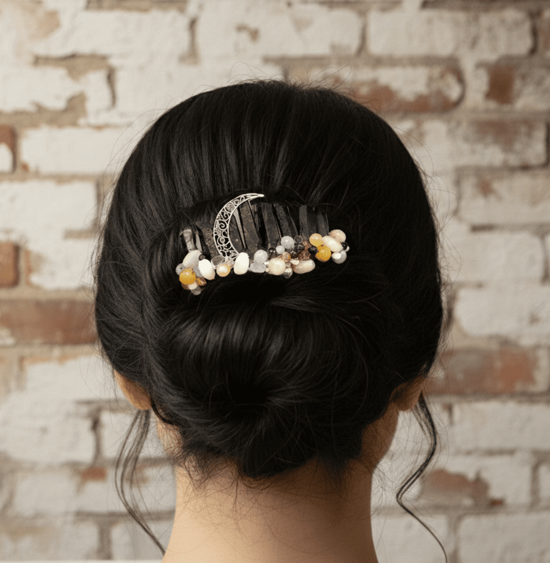 Peineta Dorelia Boho Engarzada Hecha a Mano - 2