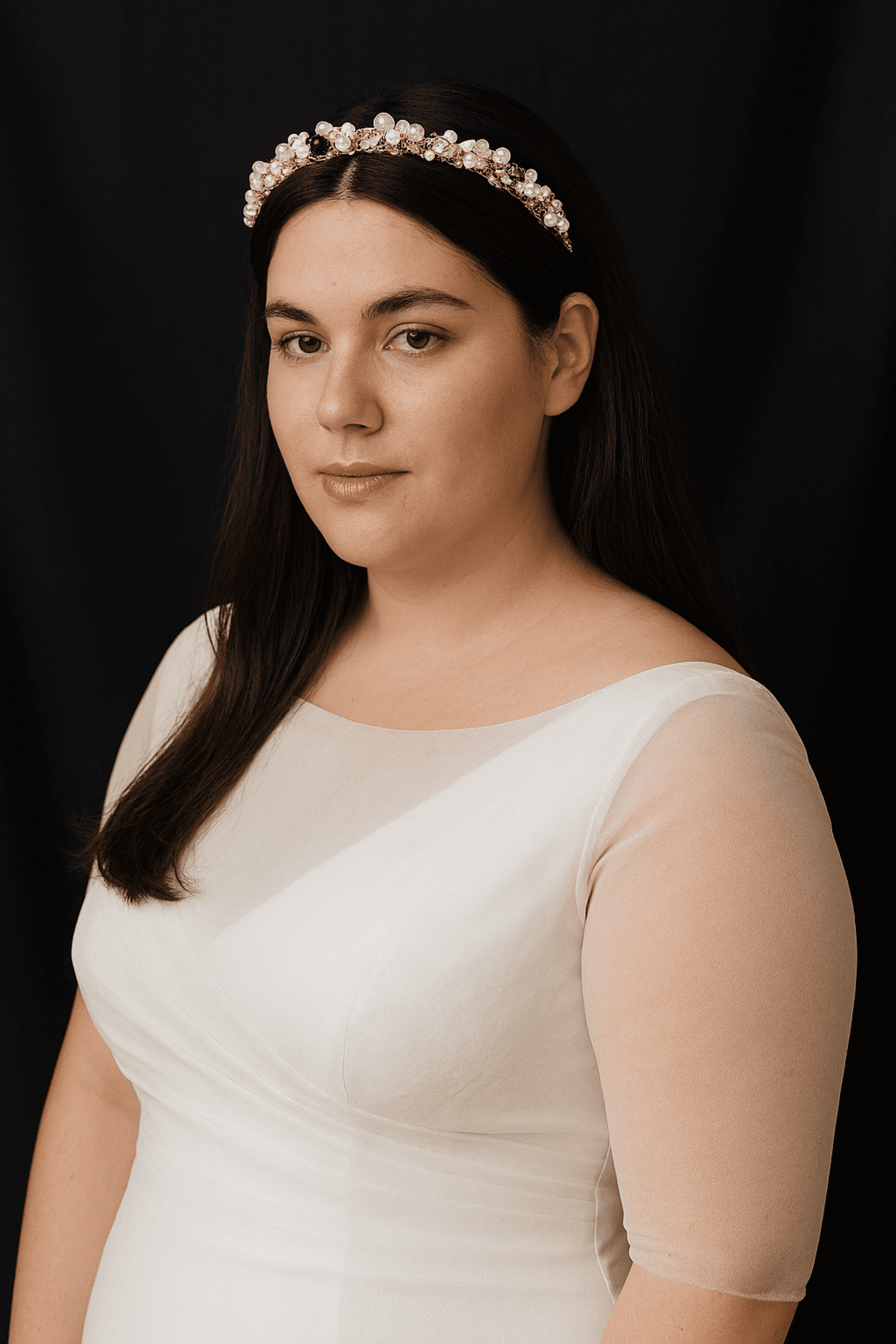 Diadema Tocado Marie Engarzada a Mano Metal - 2