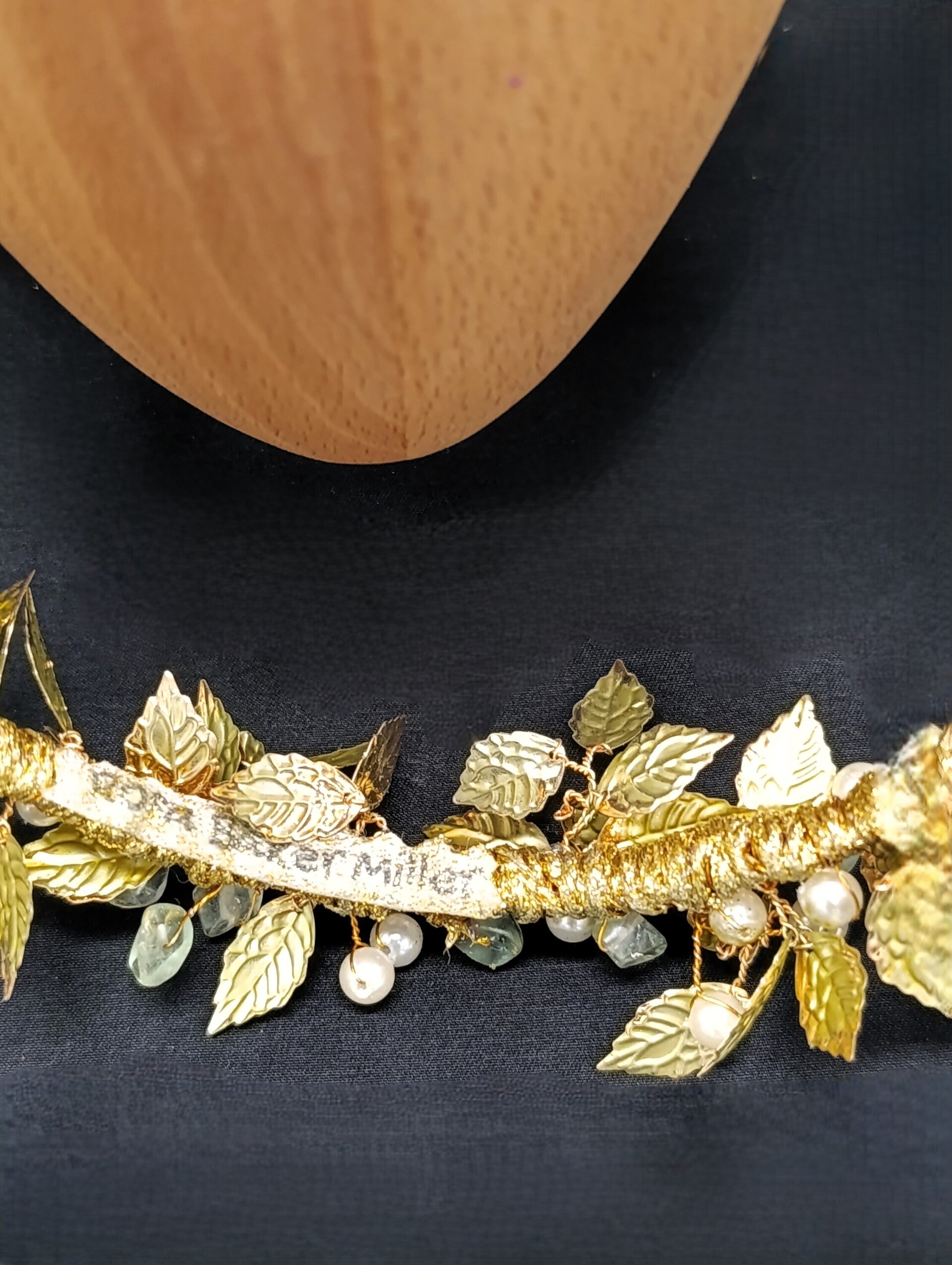 Diadema Tocado Evelyn Engarzada a Mano Metal - 5