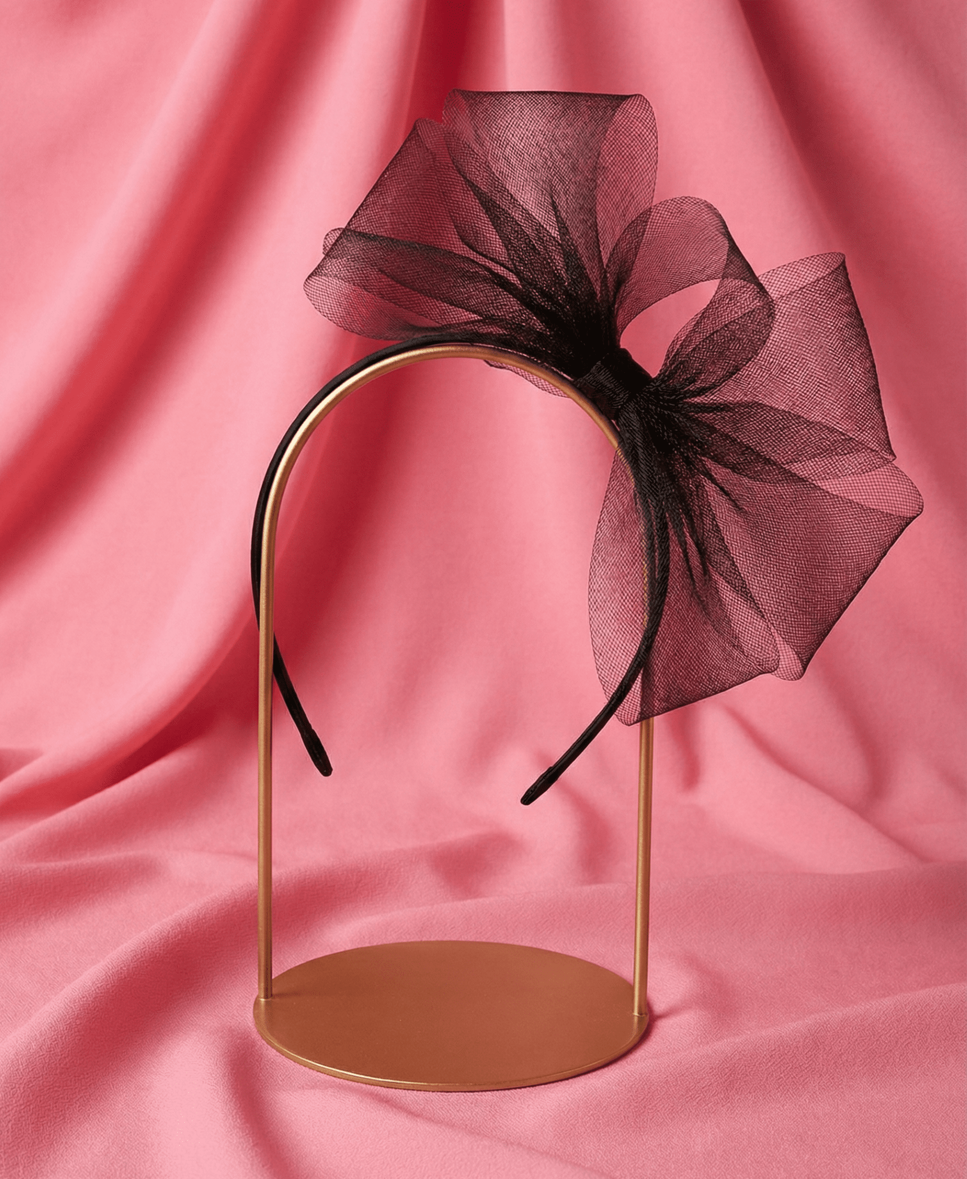 Tocado Diadema Emilia de Lazo Grande Hecho a Mano - 4