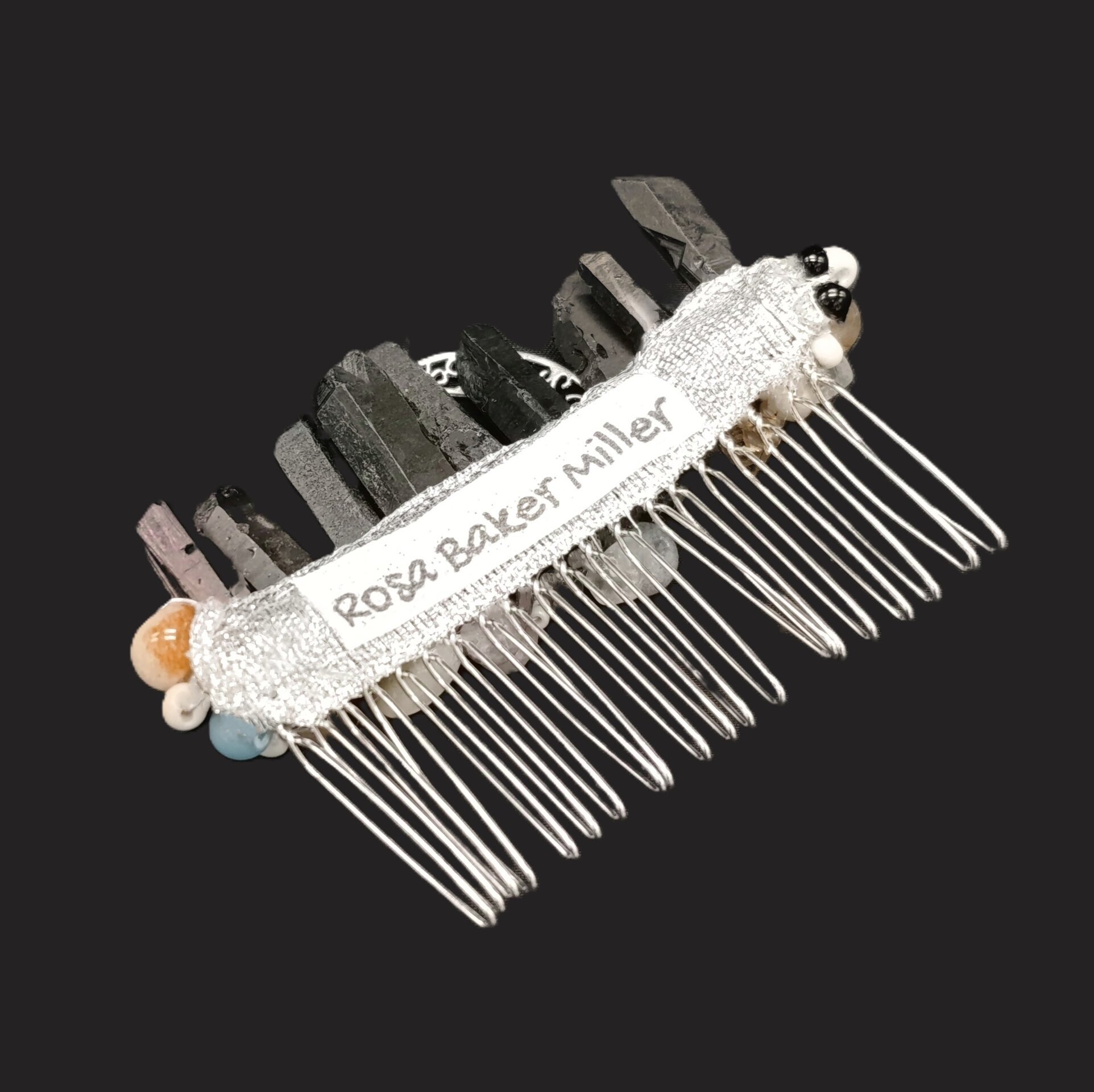 Peineta Dorelia Boho Engarzada Hecha a Mano - 4