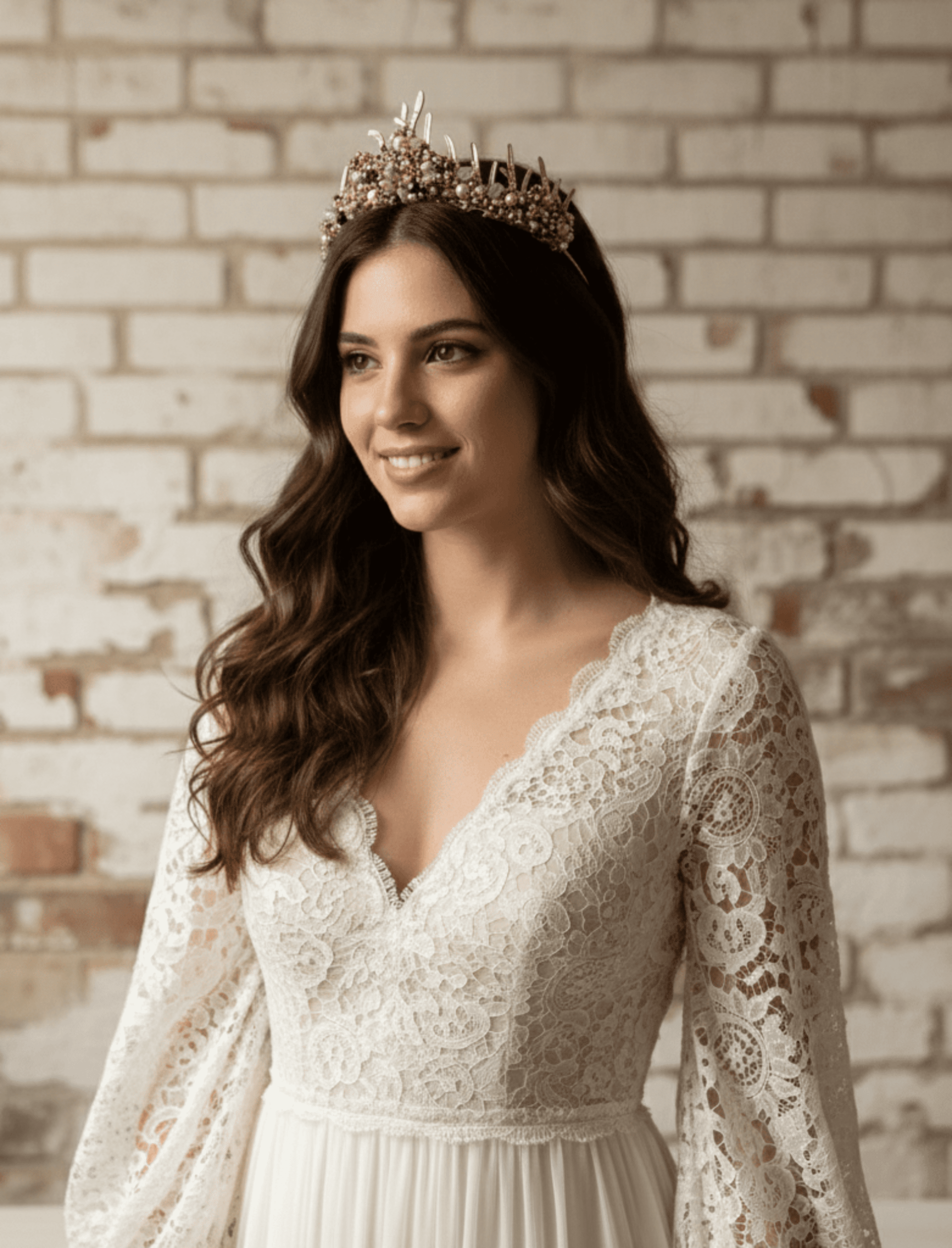 Corona Elizabeth Engarzada a Mano Metal - 4