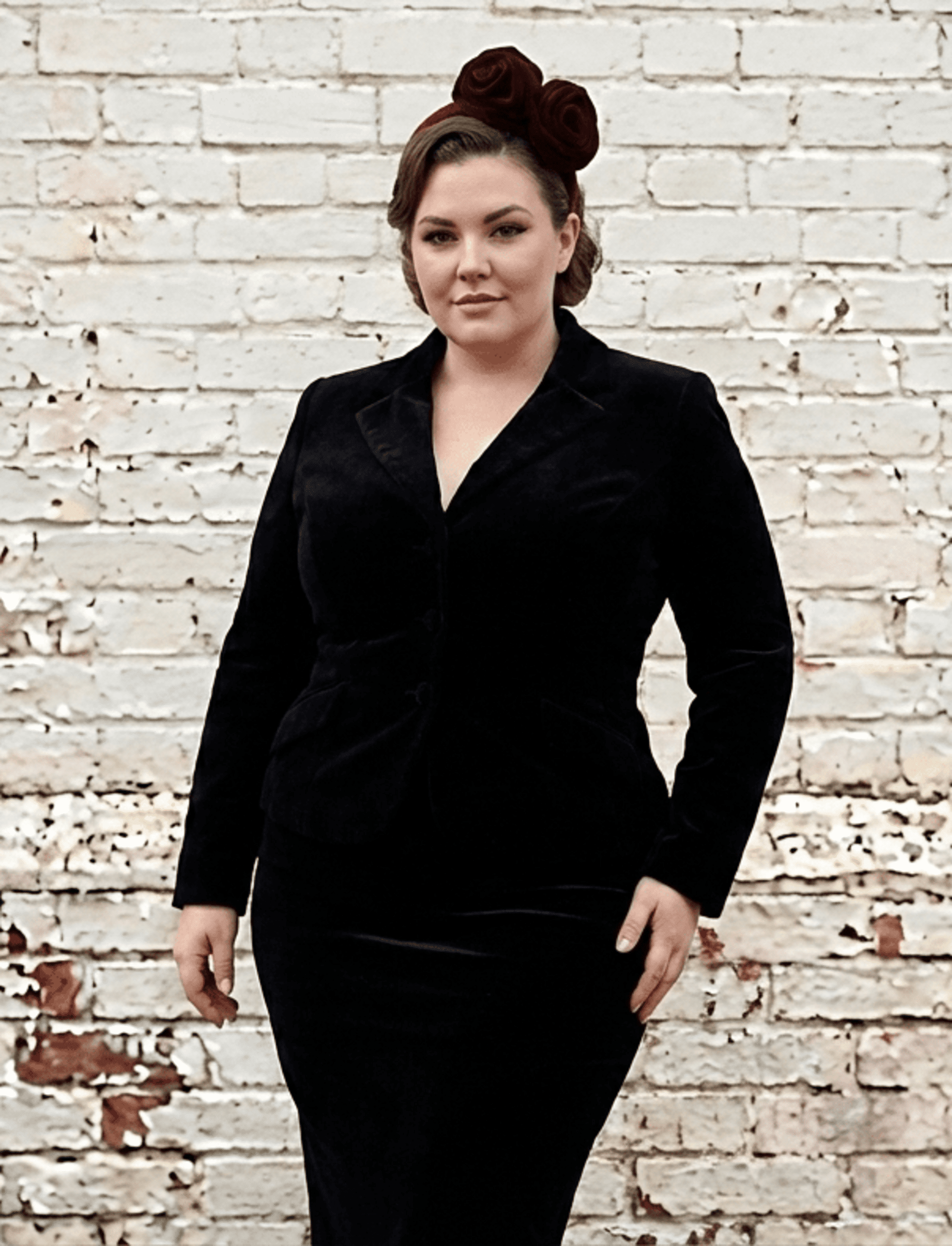 Diadema Tocado de Terciopelo Rosetta Hecha a Mano - 5