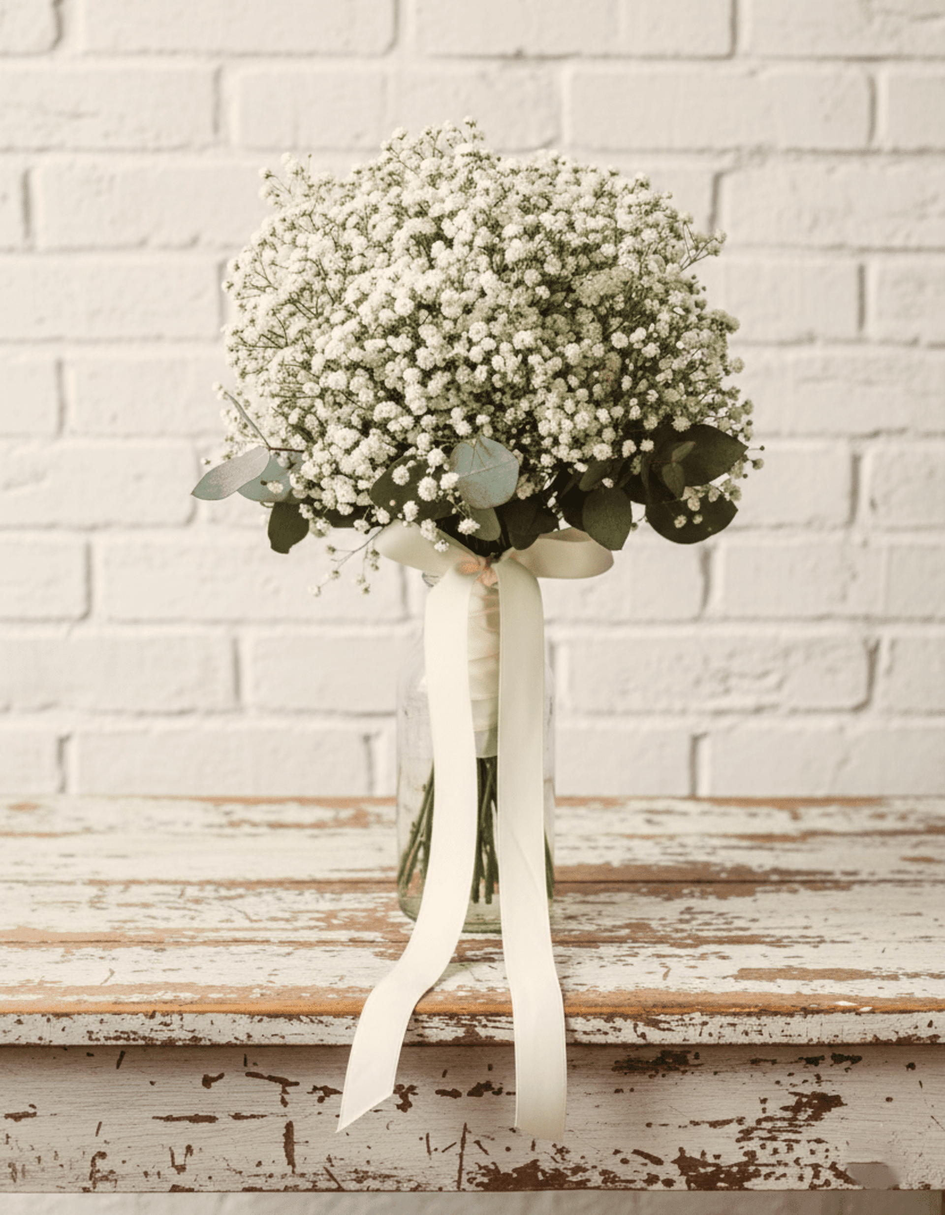 Ramo Bouquet de Paniculata con Hojas de Eucalipto Preservado o Espliego - 2