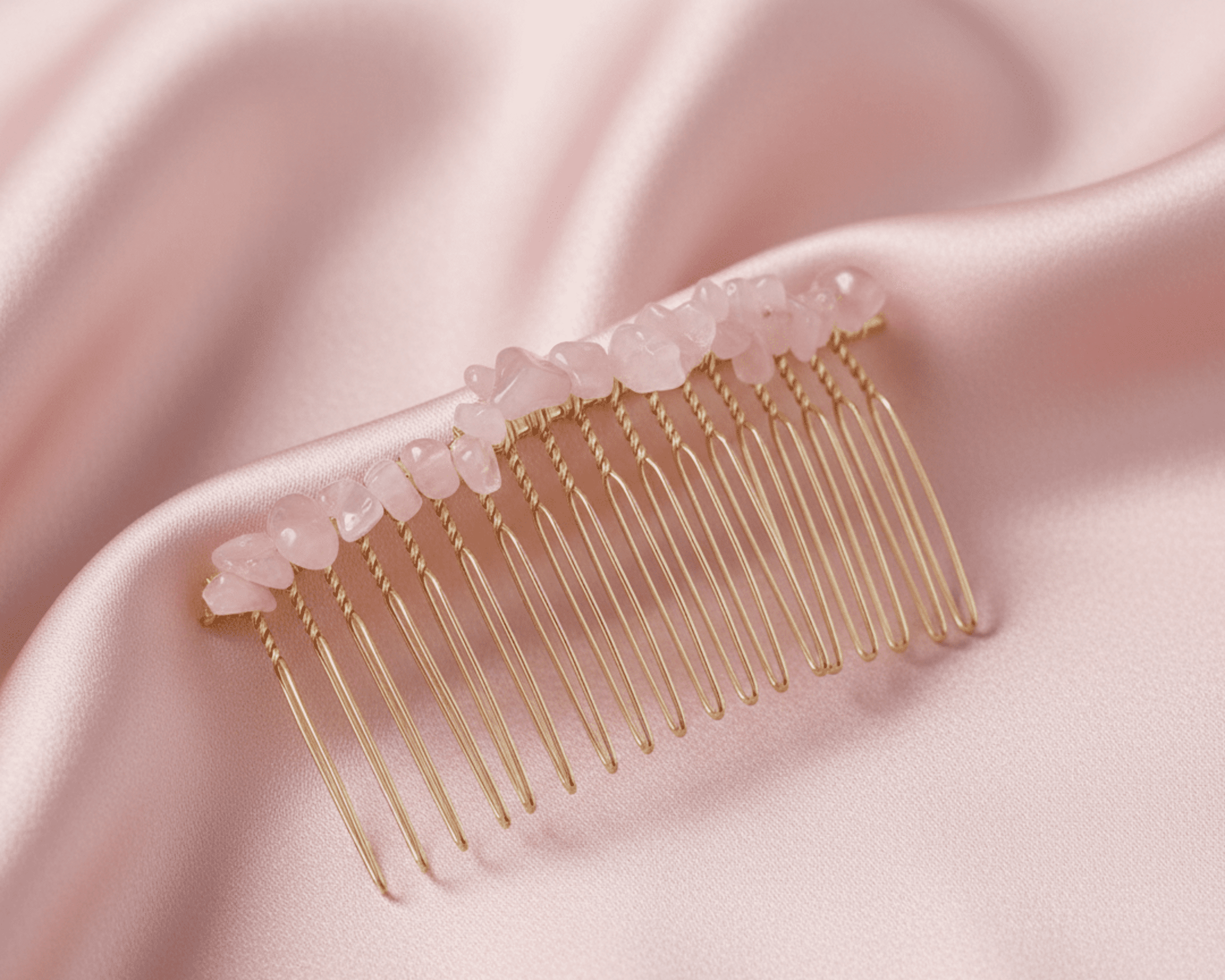 Peineta Dorelia Engarzada Hecha a Mano con Piedras de Cristal - 13