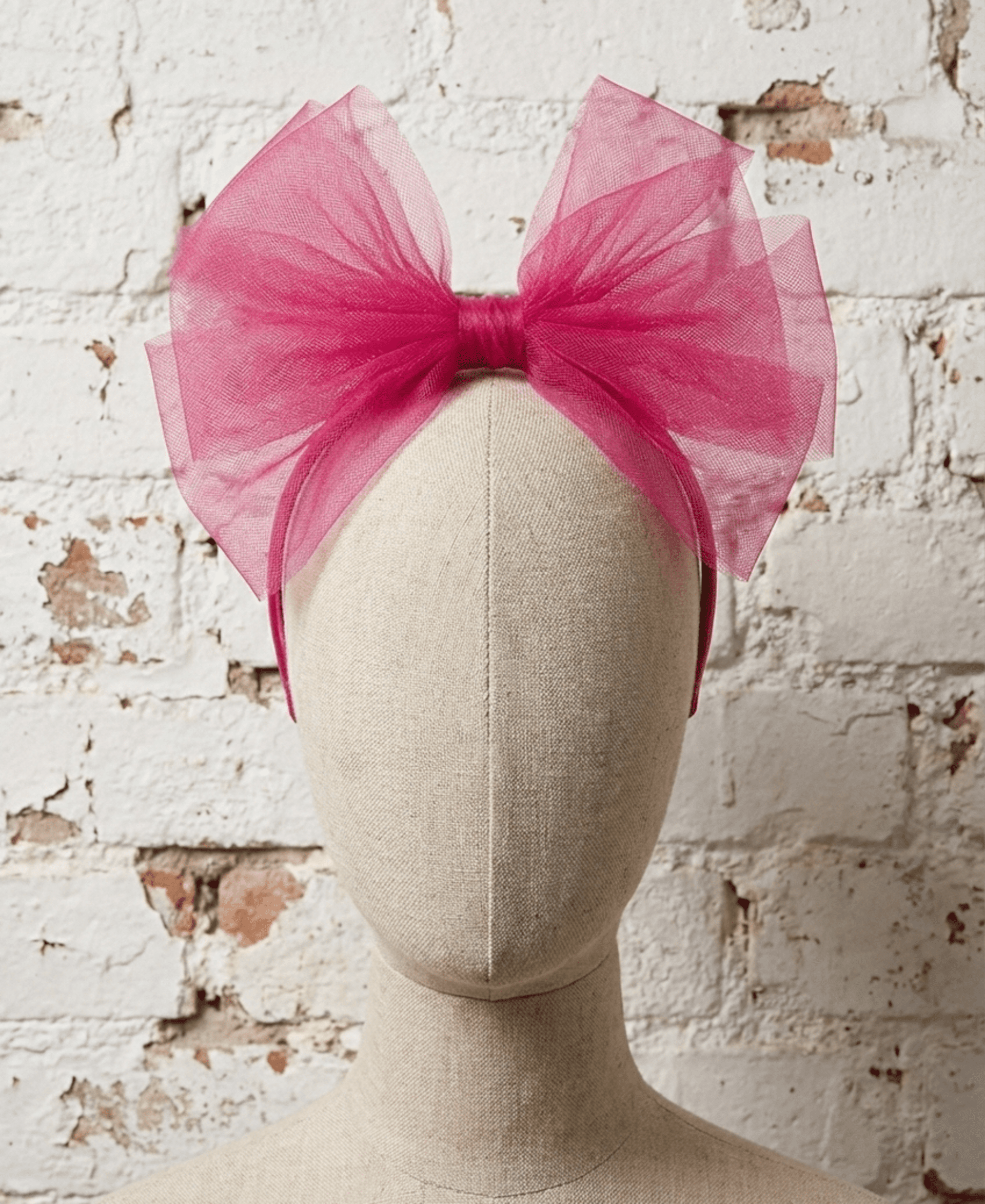Tocado Diadema Emilia de Lazo Grande Hecho a Mano - 6