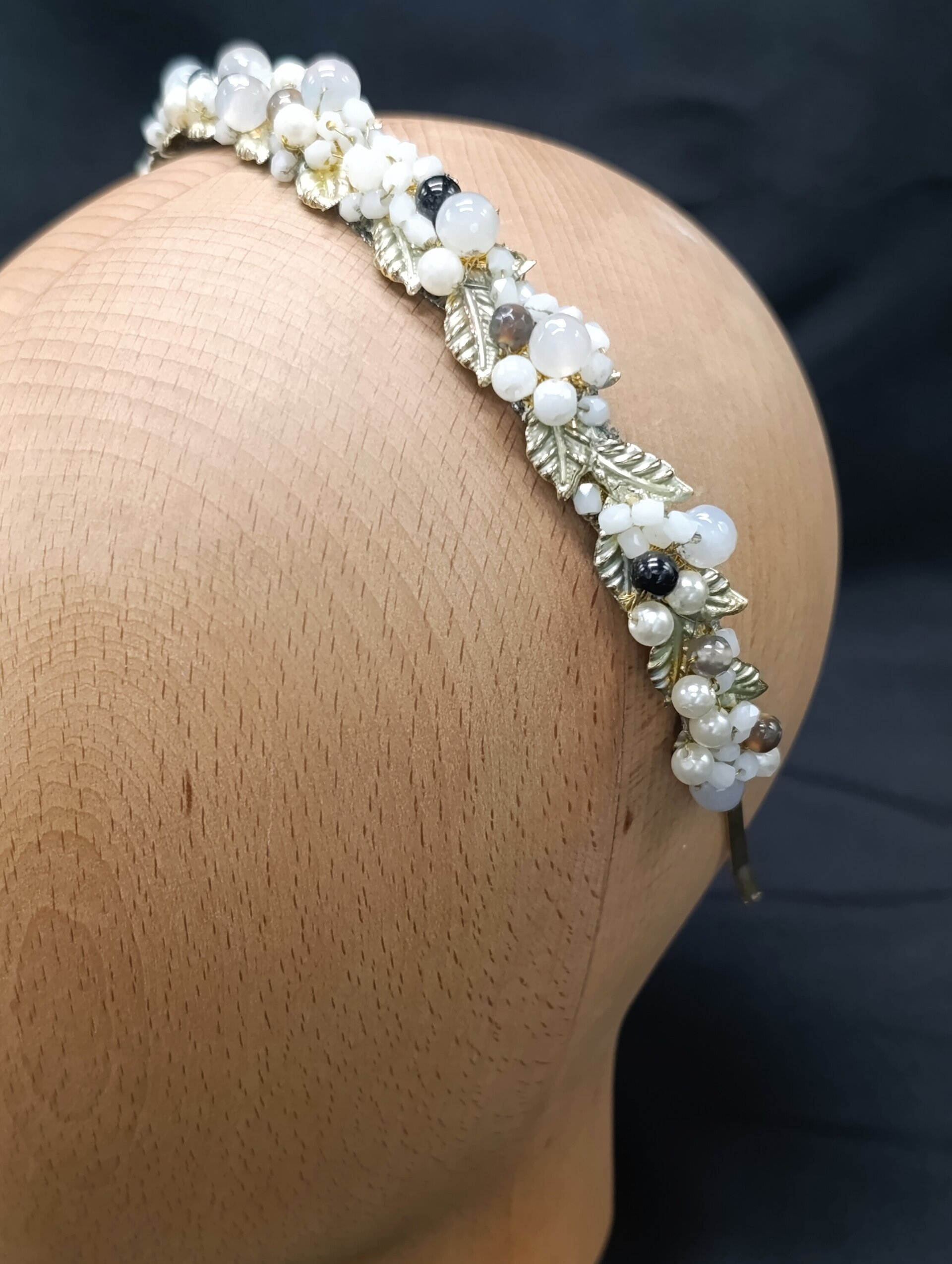 Diadema Tocado Marie Engarzada a Mano Metal - 4