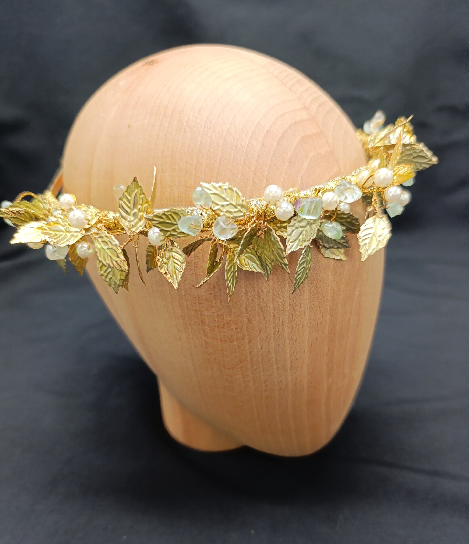 Diadema Tocado Evelyn Engarzada a Mano Metal - 2