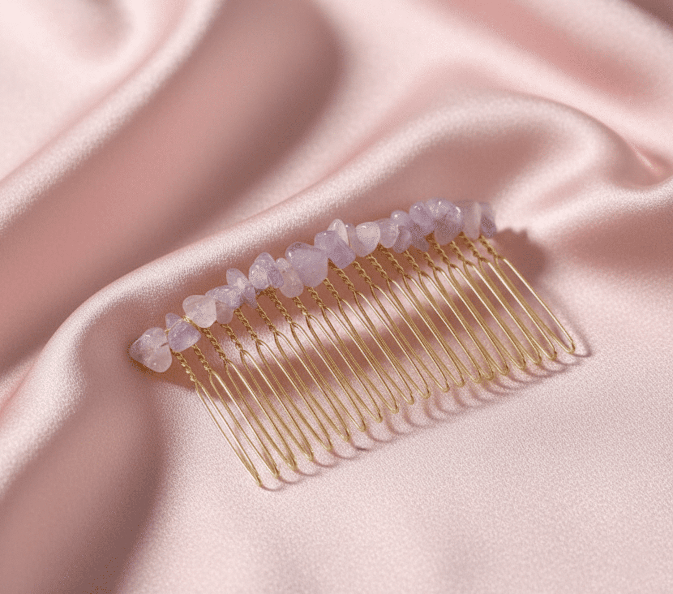 Peineta Dorelia Engarzada Hecha a Mano con Piedras de Cristal - 10